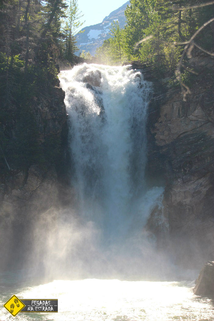 Running Eagle Falls Glacier National Park