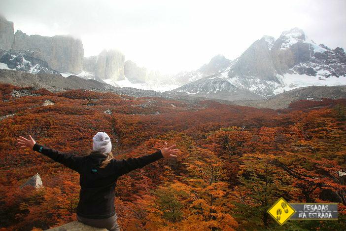 Torres del Paine no outono Chile